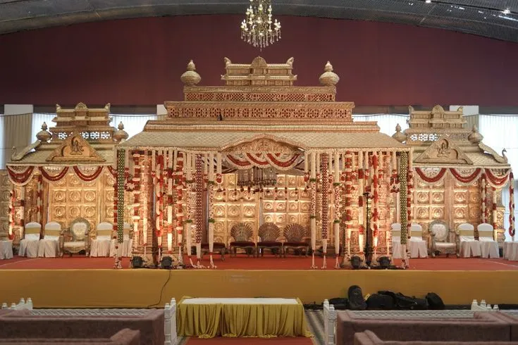 Temple Splendor_ Grand Muhurtham Stage Decor